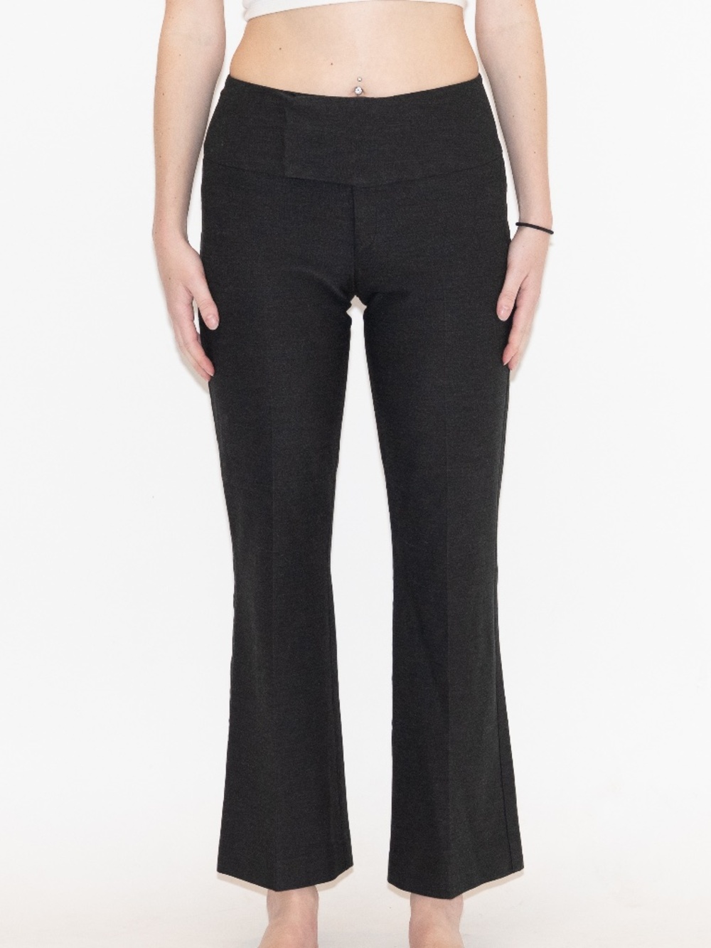 Y2k grey flare slacks size 6 NYX velcro closure
